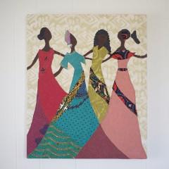 Amani Sisters Wall Hanging - Kenyan materials and design for a fair trade boutique