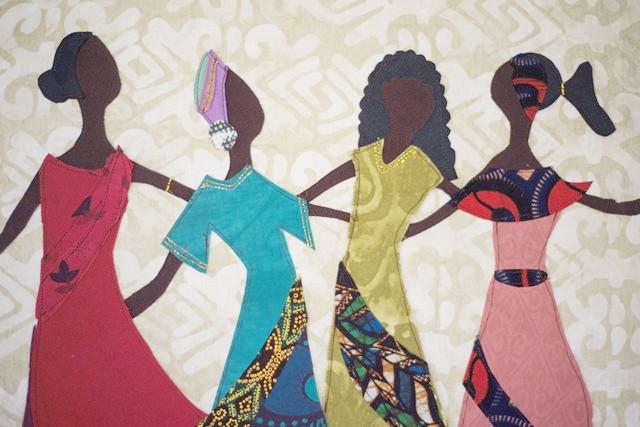 Amani Sisters Wall Hanging - Kenyan materials and design for a fair trade boutique