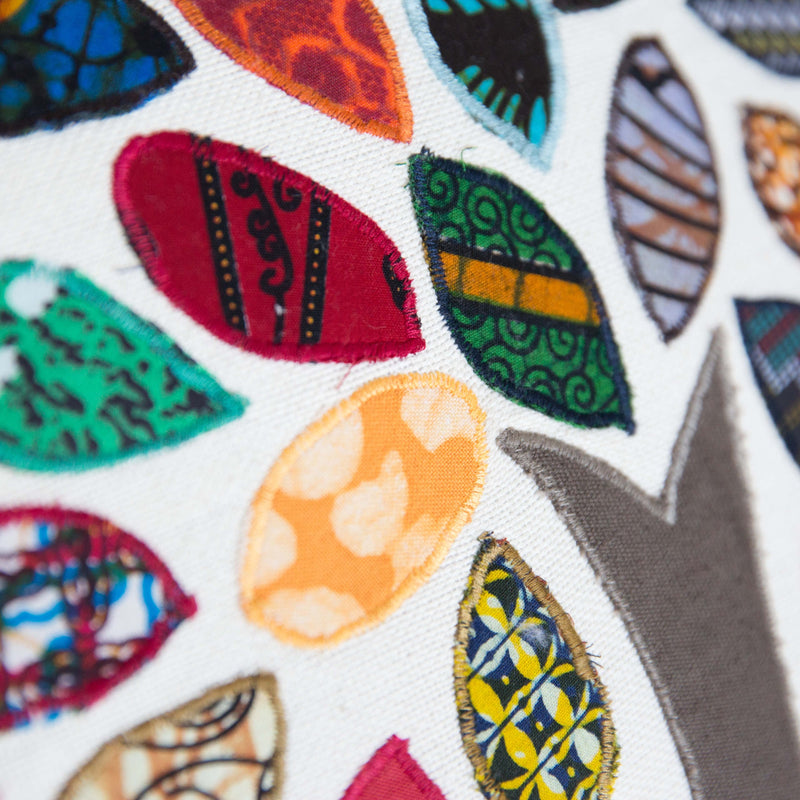 Family Tree Pillow - Kenyan materials and design for a fair trade boutique